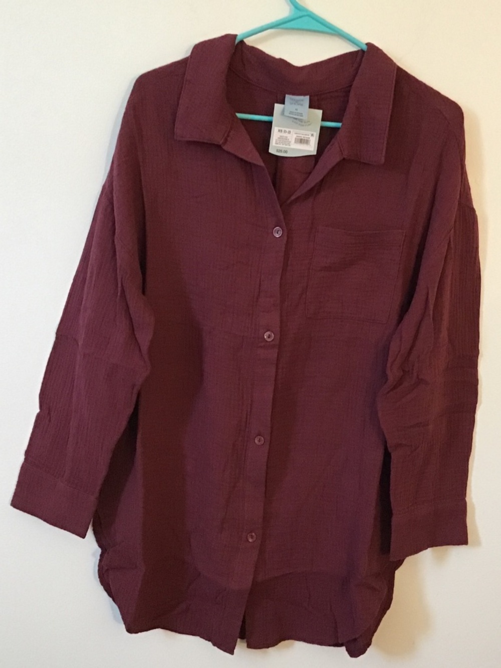 Shade & Shore Women’s Gauze Cover Up Shirtdress Size XS